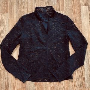ARITZIA Babaton Black Lace Hopkins Blouse (XS)
